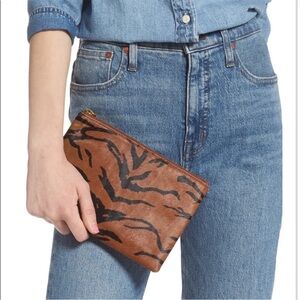 MADEWELL Leather Pouch Clutch in Genuine Calf Hair